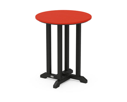 POLYWOOD® Contempo 24" Round Dining Table in Black / Sunset Red