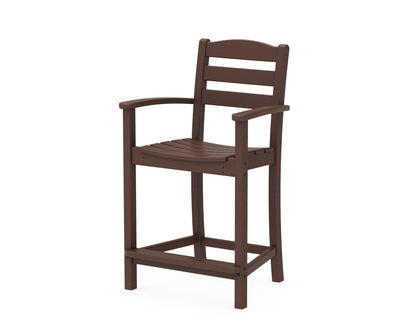 POLYWOOD® La Casa Café Counter Arm Chair in Mahogany