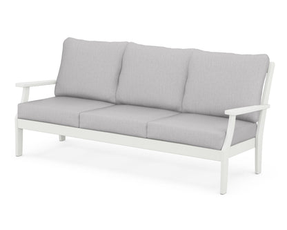 POLYWOOD® Braxton Deep Seating Sofa in Vintage White / Granite