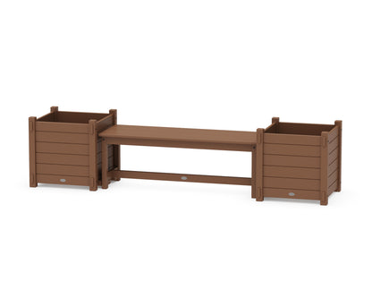 POLYWOOD® 48" Nautical Straight Planter Bench Set - Large in Teak