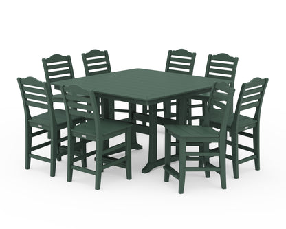 Draper James™ by  POLYWOOD® Savannah Side Chair 9-Piece Square Counter Set with Trestle Legs in Green