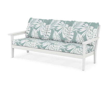 Country Living Cottage Deep Seating Sofa in White / Leaf Glacier Spa