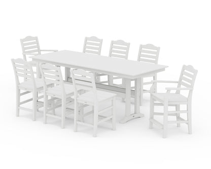 Draper James™ by  POLYWOOD® Savannah 9-Piece Farmhouse Counter Set with Trestle Legs in White