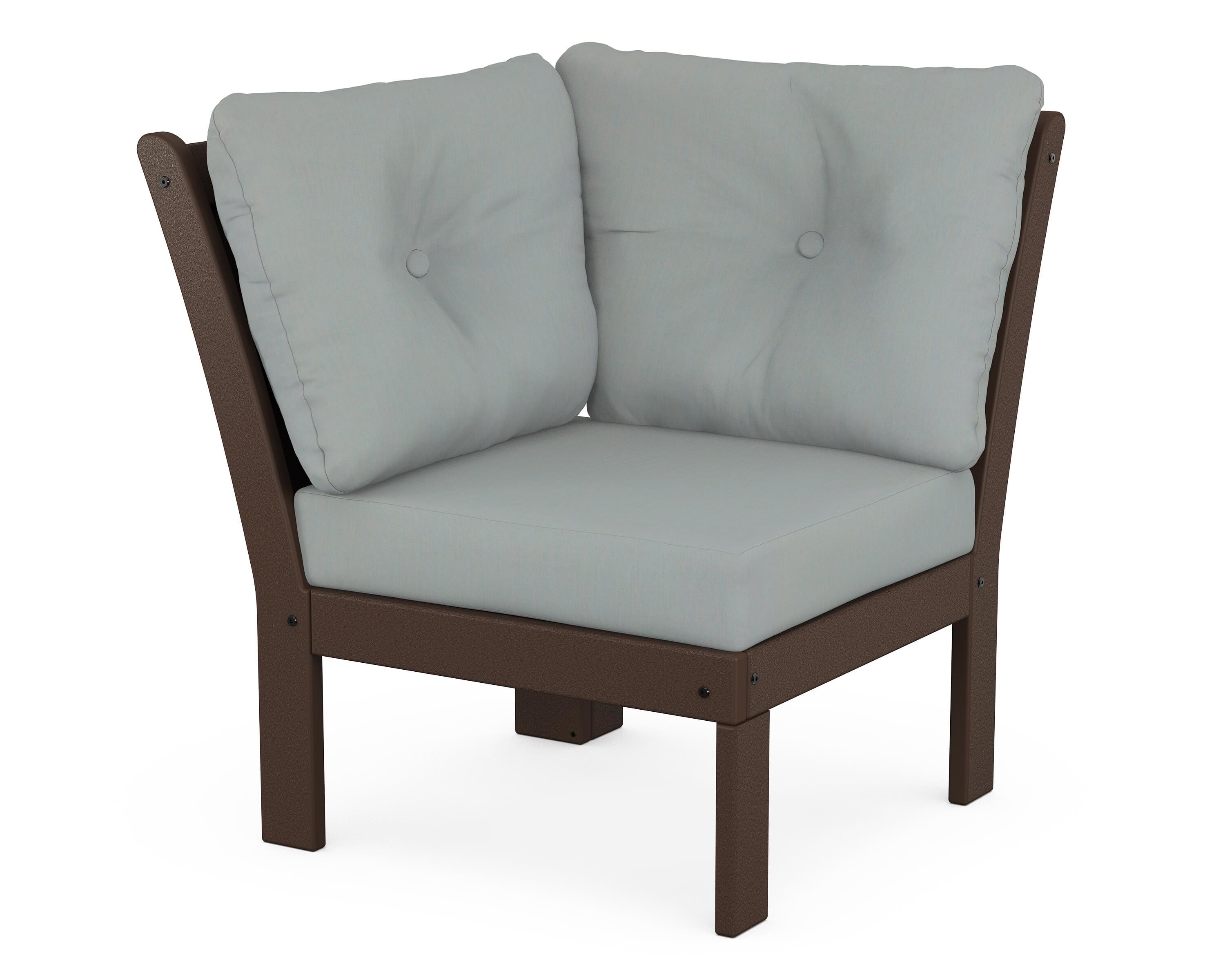 POLYWOOD® Vineyard Modular Corner Chair in Mahogany / Spa