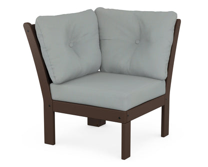 POLYWOOD® Vineyard Modular Corner Chair in Mahogany / Spa