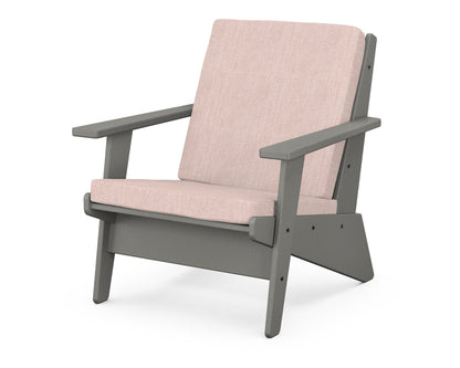 POLYWOOD® Riviera Modern Lounge Chair in Slate Grey / Play Cameo