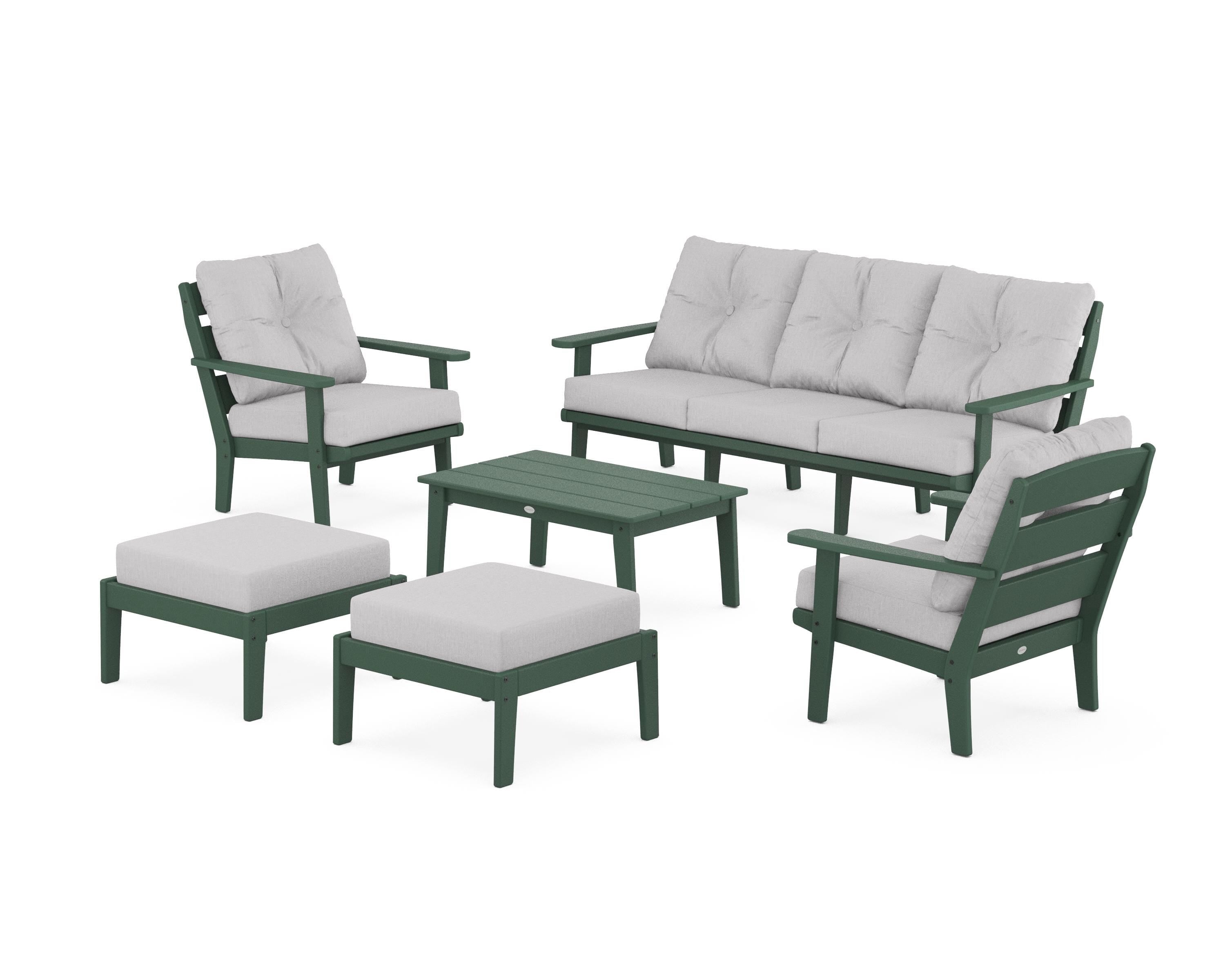 POLYWOOD® Lakeside 6-Piece Lounge Sofa Set in Green / Granite