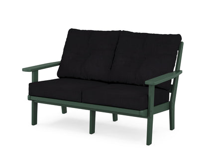 POLYWOOD® Prairie Deep Seating Loveseat in Green / Midnight Linen