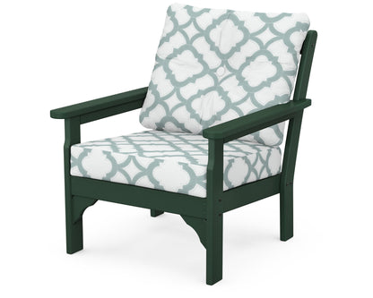 POLYWOOD® Vineyard Deep Seating Chair in Green / Trellis Glacier Spa