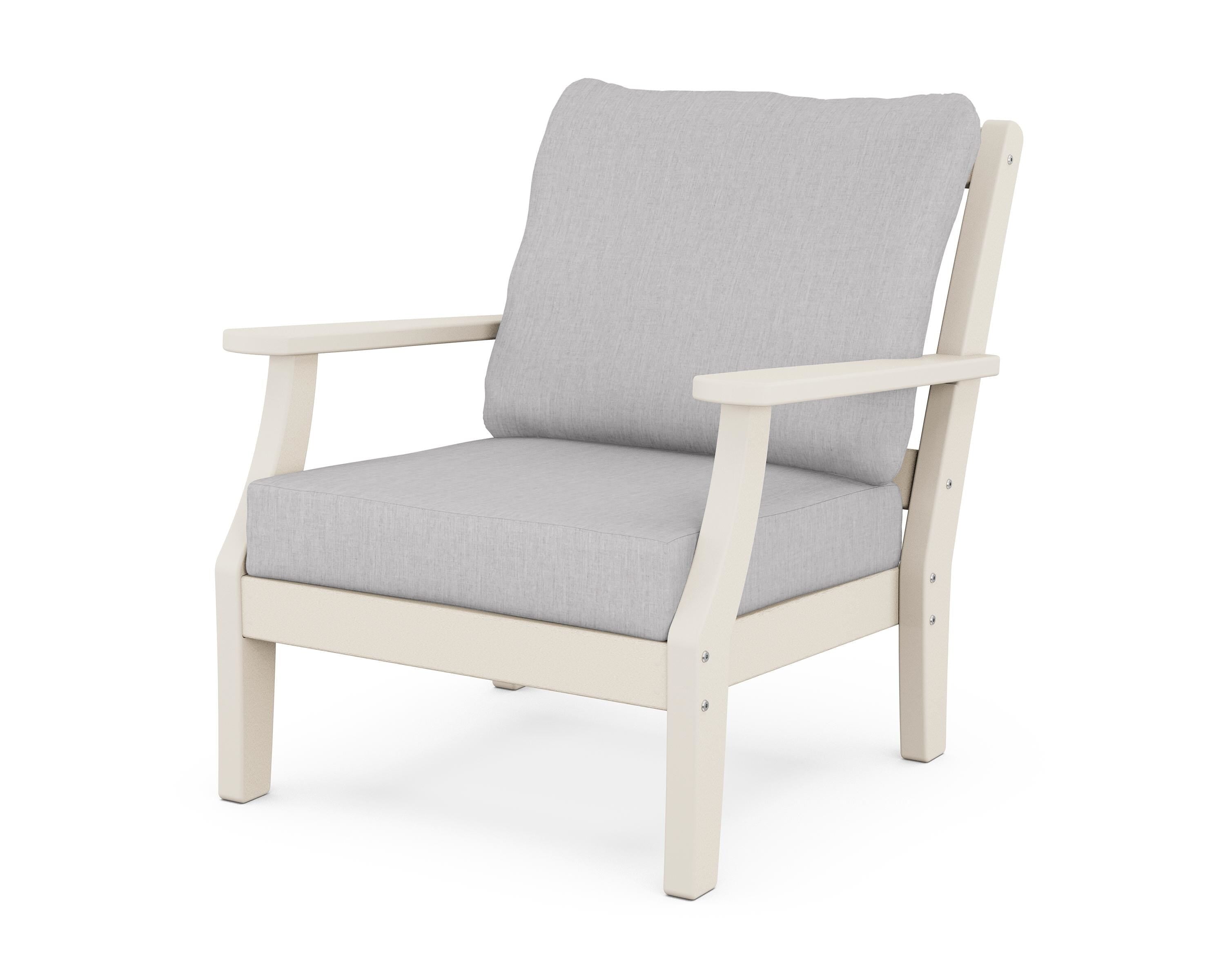Martha Stewart by POLYWOOD® Chinoiserie Deep Seating Chair in Sand / Granite