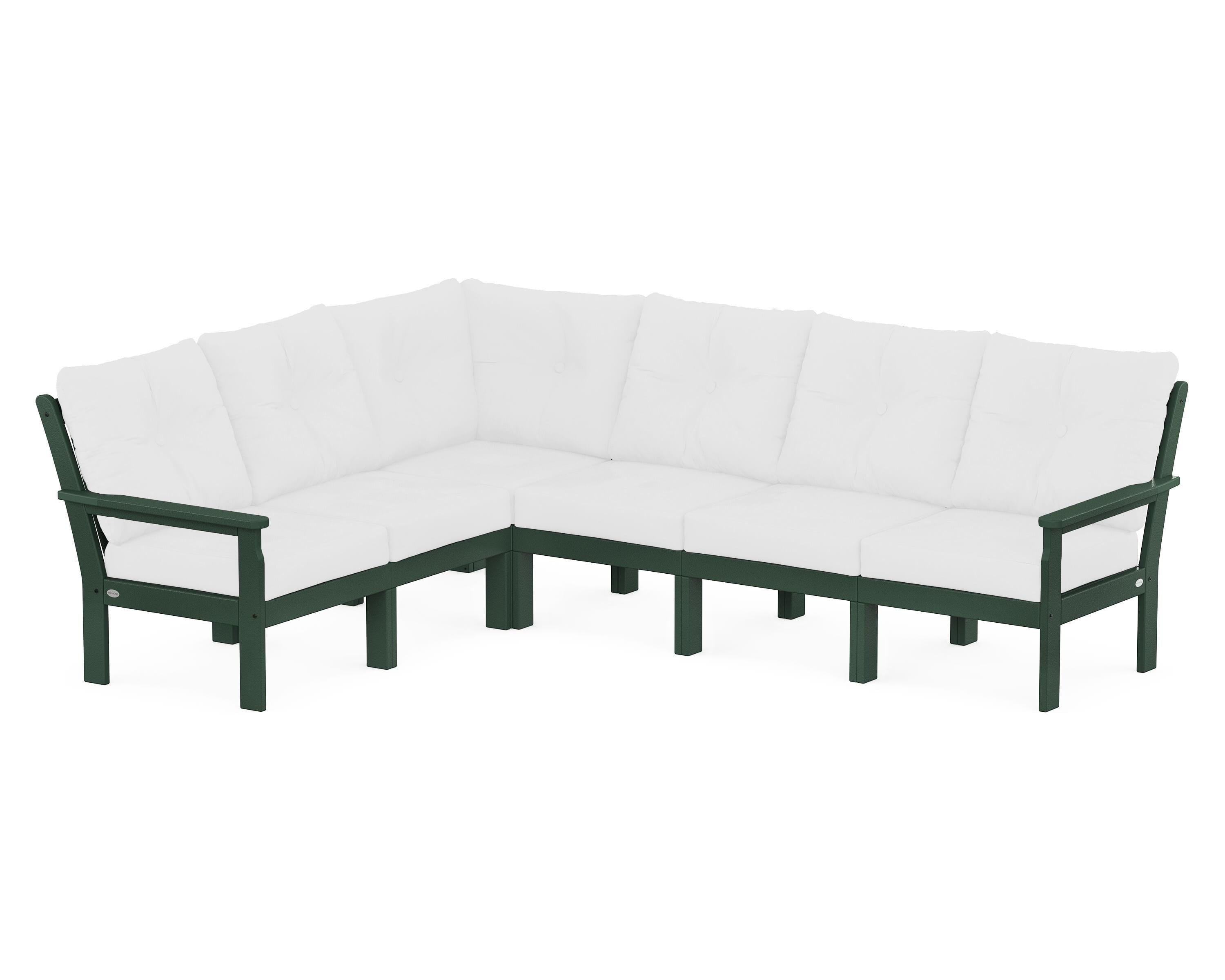 POLYWOOD® Vineyard 6-Piece Sectional in Green / Natural