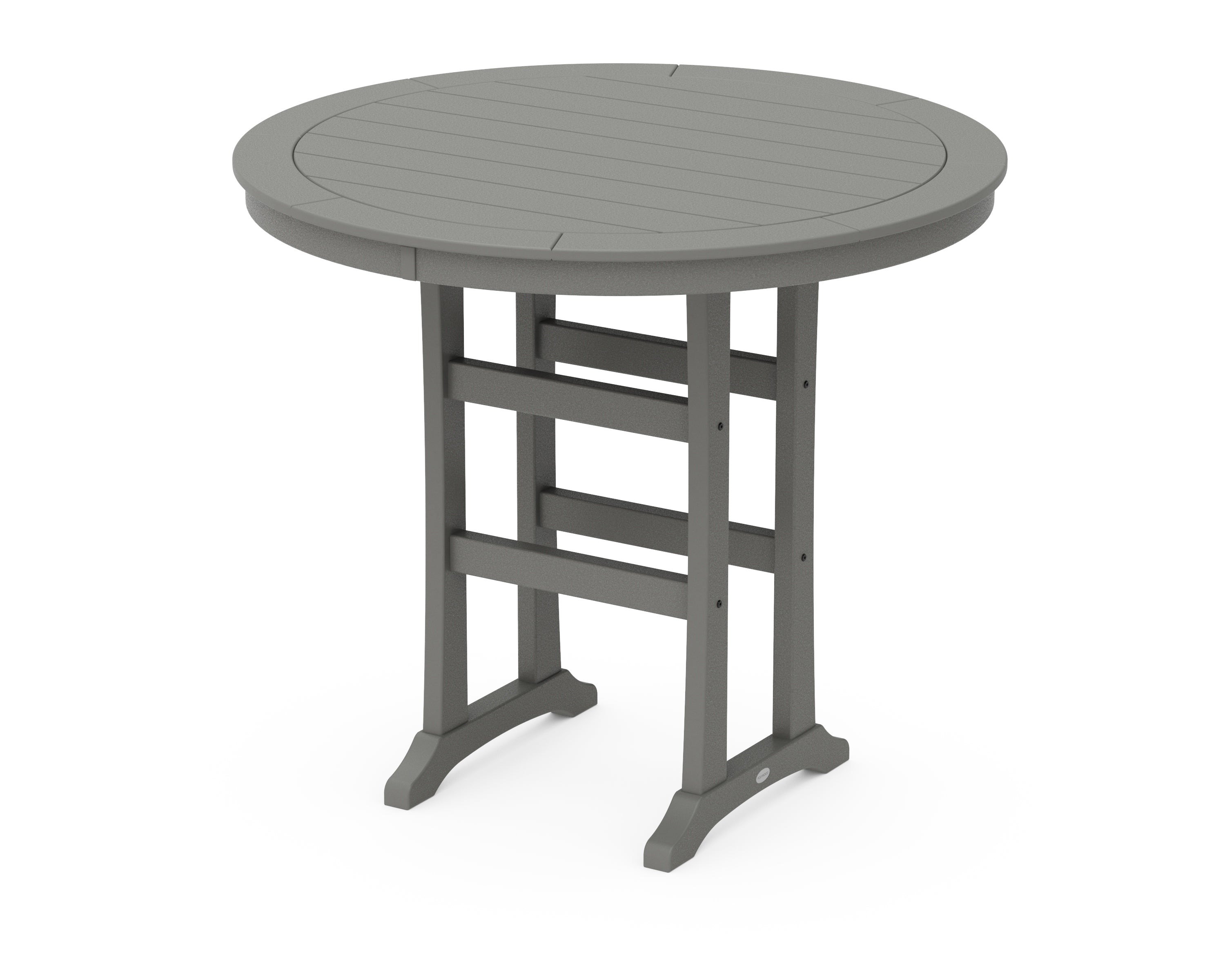 POLYWOOD® Nautical Round Bar Table w/ No Hole in Slate Grey