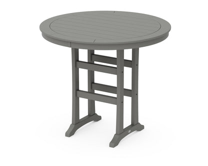POLYWOOD® Nautical Round Bar Table w/ No Hole in Slate Grey