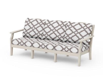 Draper James™ by  POLYWOOD® Savannah Deep Seating Sofa in Sand / Trellis Grey Mist