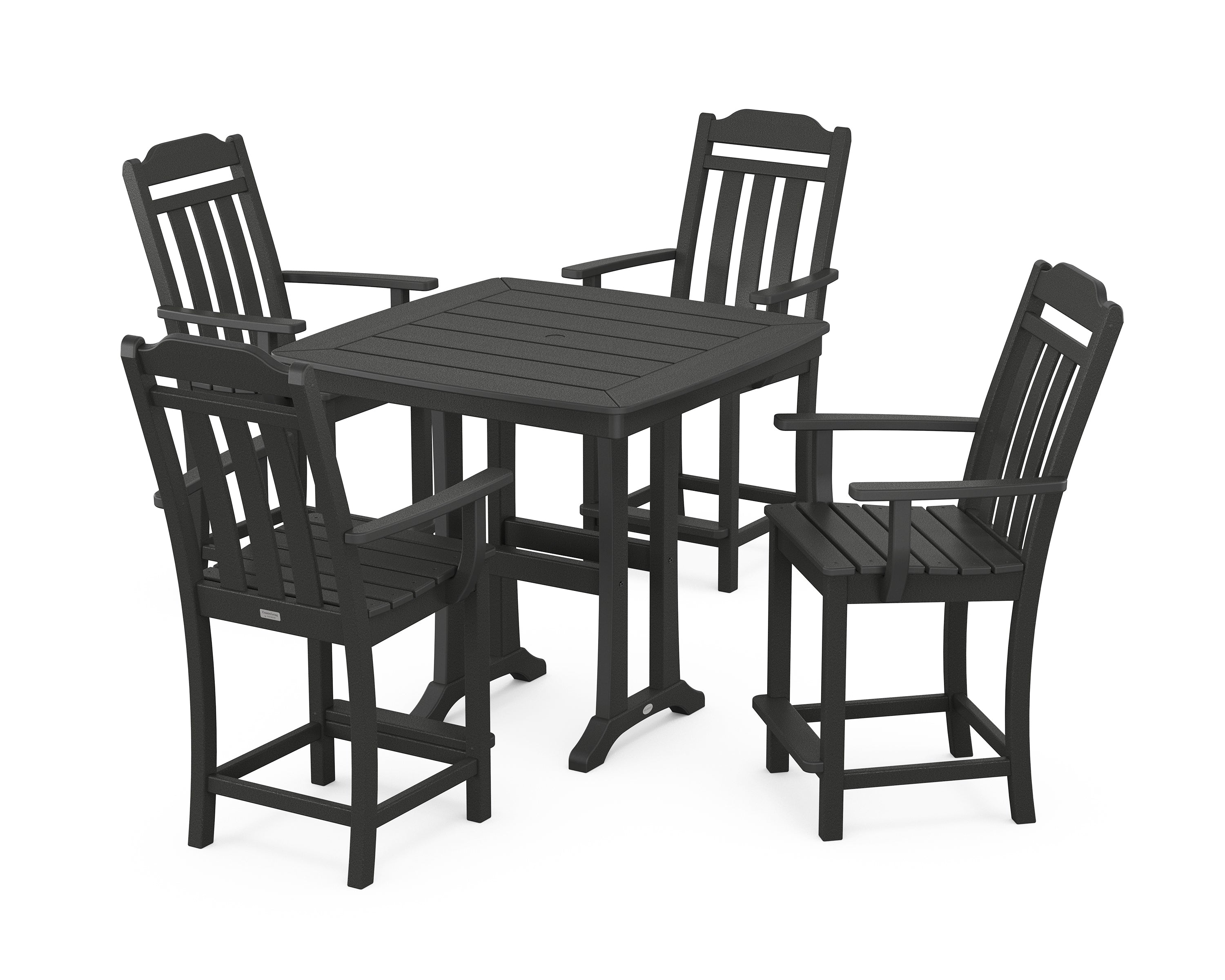 Country Living Cottage 5-Piece Counter Set with Trestle Legs in Black