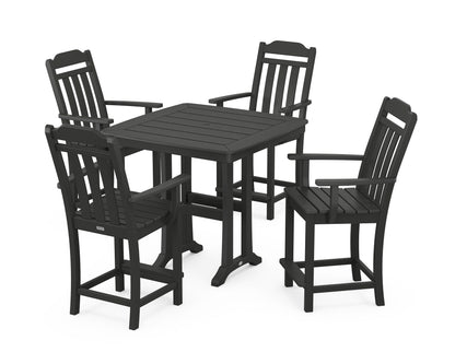 Country Living Cottage 5-Piece Counter Set with Trestle Legs in Black