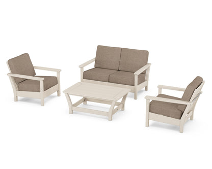 POLYWOOD® Harbour 4-Piece Deep Seating Set in Sand / Spiced Burlap