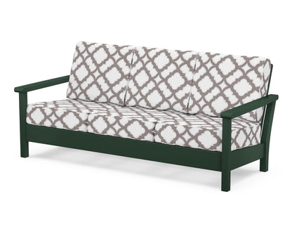 POLYWOOD® Harbour Deep Seating Sofa in Green / Trellis Grey Mist
