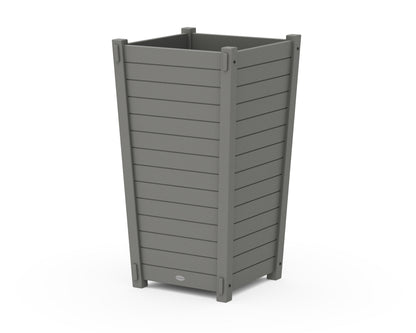 POLYWOOD® Nautical Large Tapered Square Tall Planter Box in Slate Grey