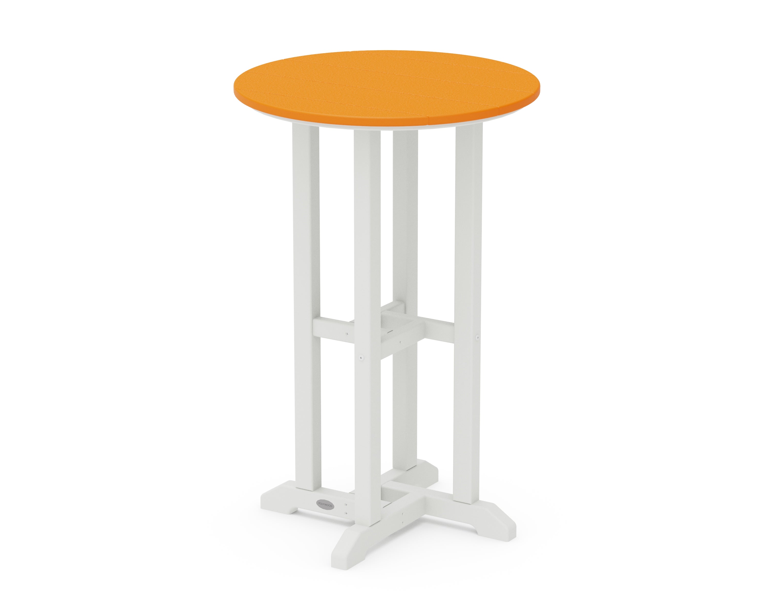 POLYWOOD® Contempo 24" Round Counter Table in White / Tangerine