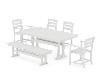 POLYWOOD® La Casa Cafe 6-Piece Dining Set with Trestle Legs in White