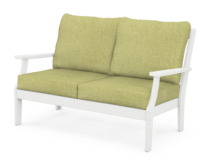 POLYWOOD® Braxton Deep Seating Loveseat in White / Chartreuse Boucle