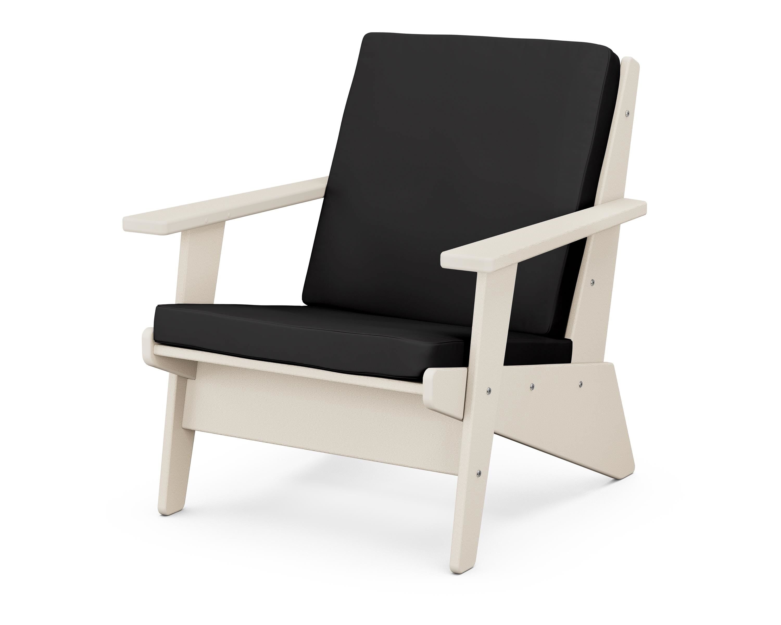 POLYWOOD® Riviera Modern Lounge Chair in Sand / Canvas Black