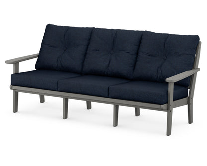 POLYWOOD® Lakeside Deep Seating Sofa in Slate Grey / Marine Indigo