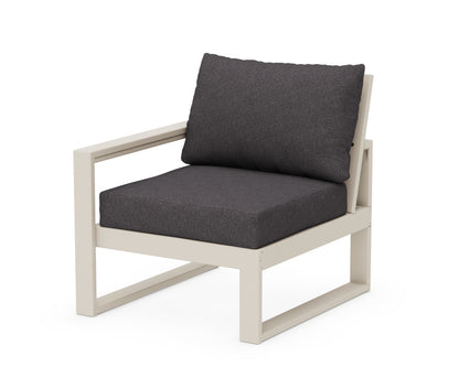 POLYWOOD® EDGE Modular Left Arm Chair in Sand / Ash Charcoal