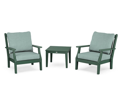 Country Living Wovendale 3-Piece Deep Seating Set in Green / Glacier Spa