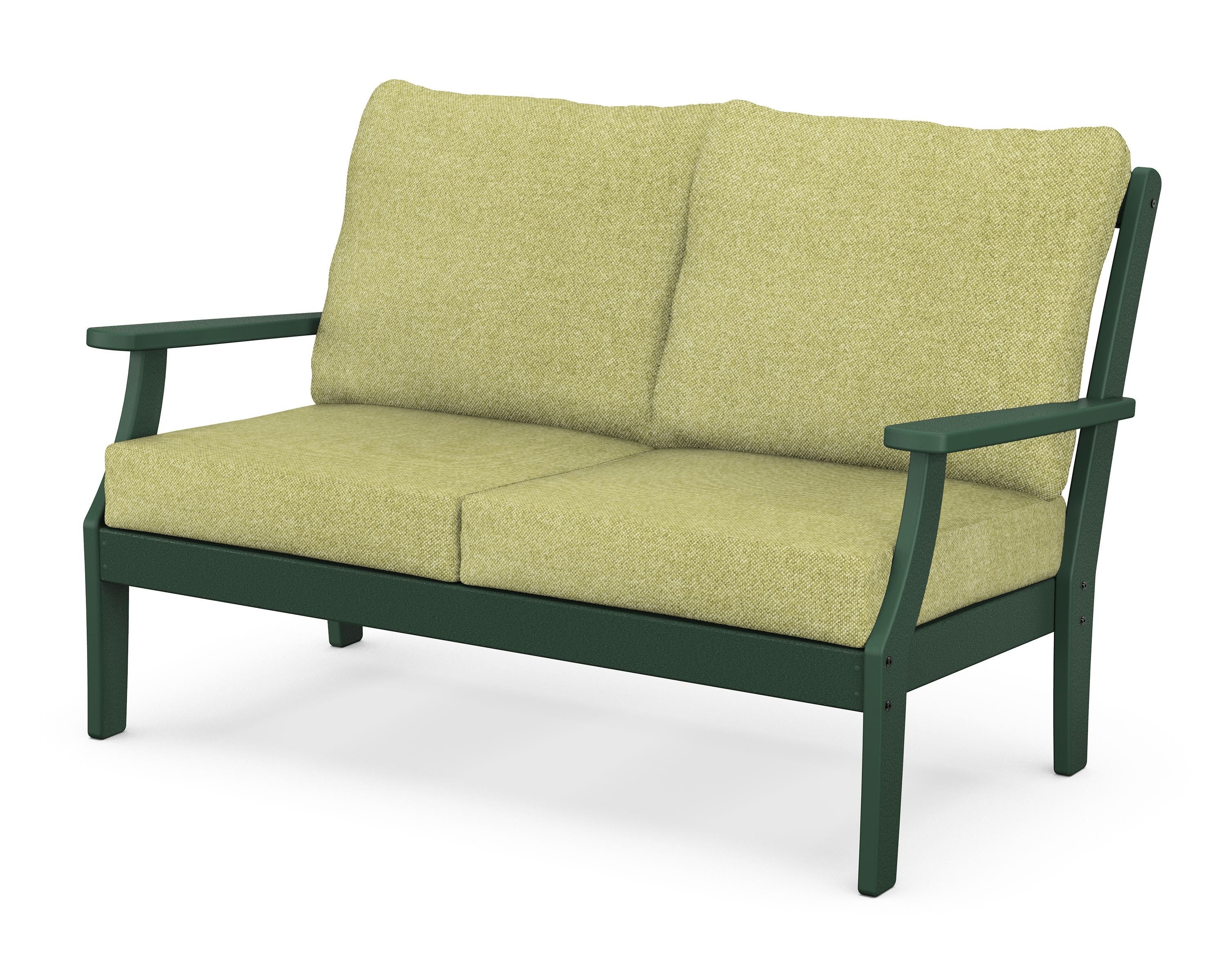 POLYWOOD® Braxton Deep Seating Loveseat in Green / Chartreuse Boucle