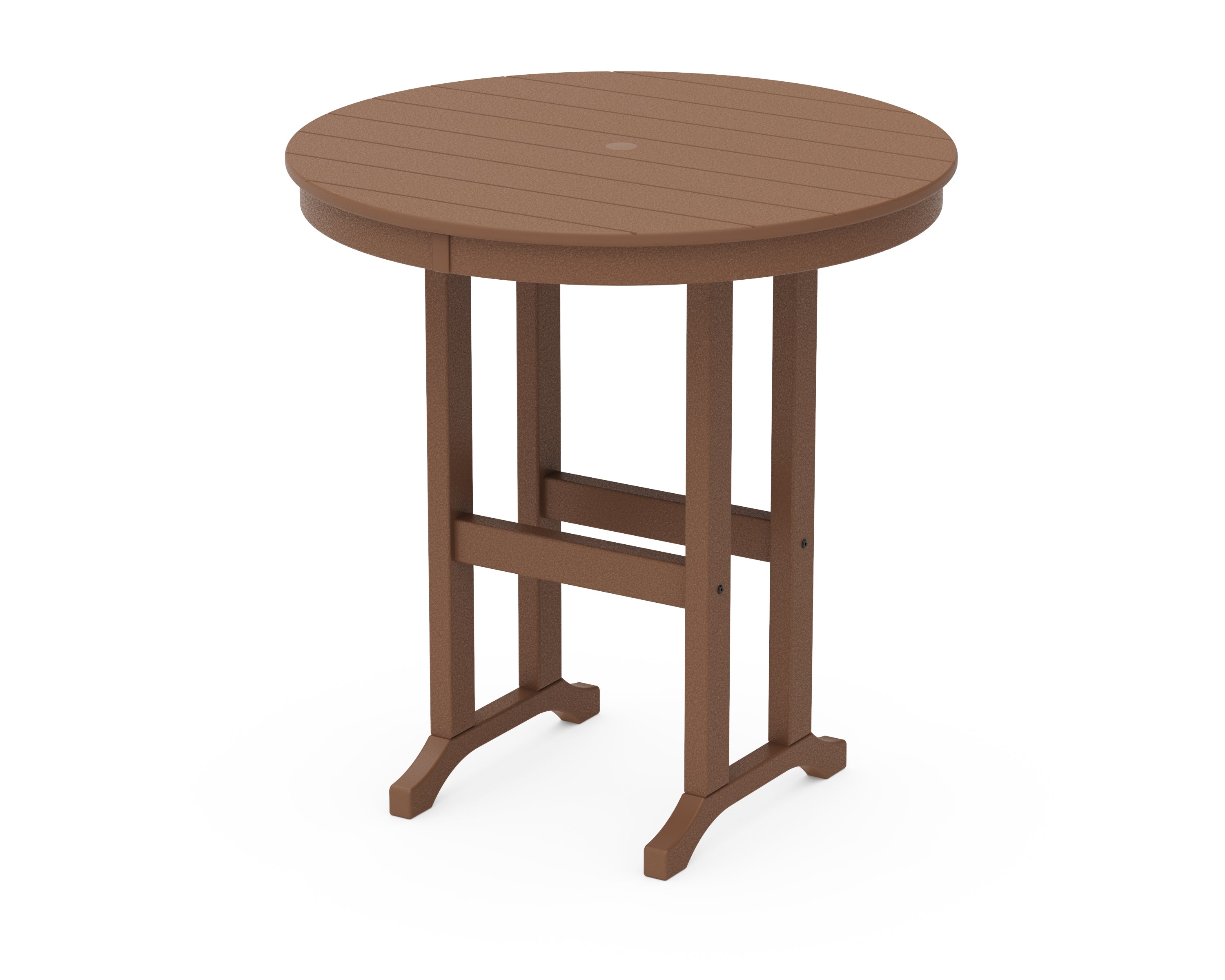 POLYWOOD® 36" Round Farmhouse Counter Table in Teak