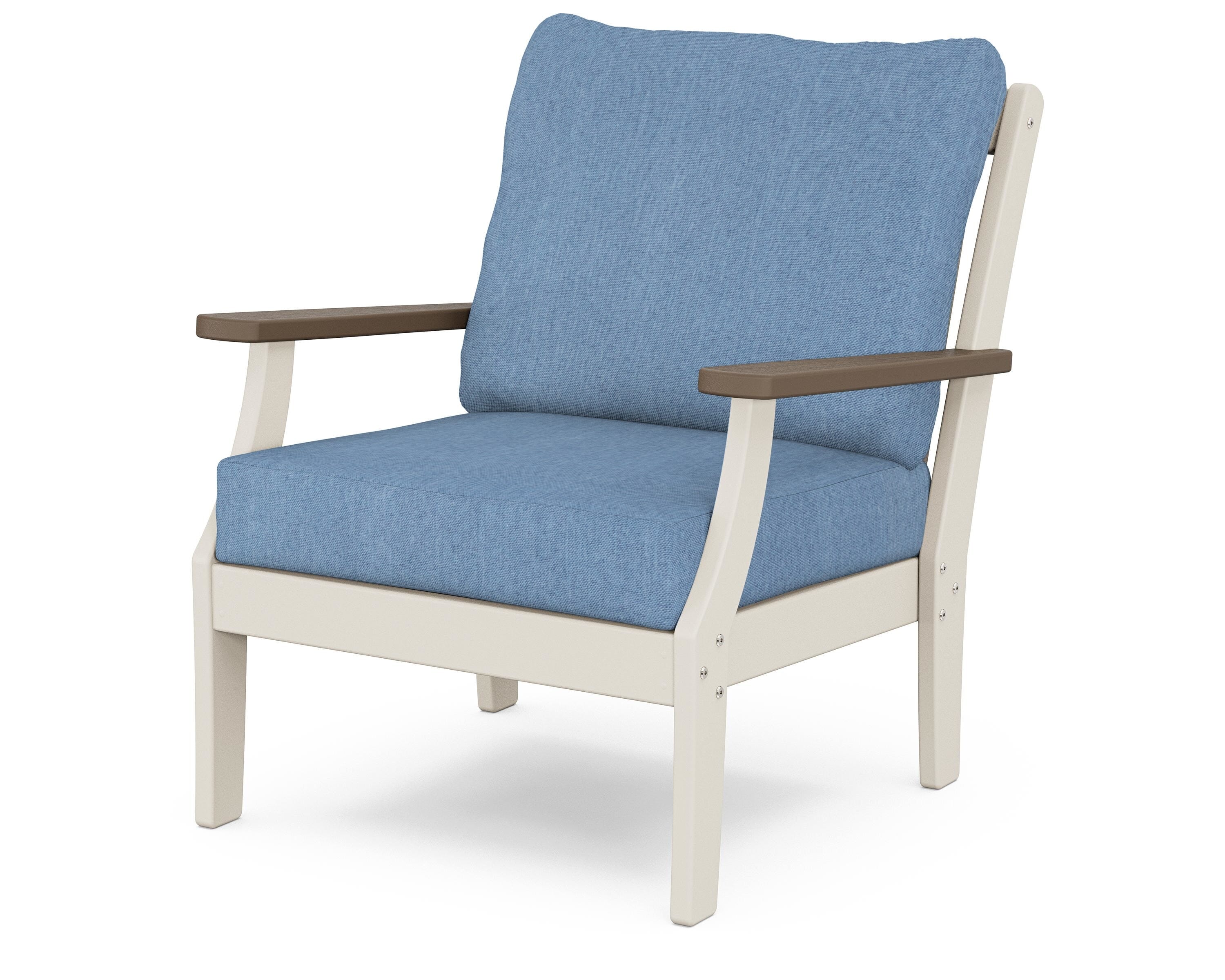 POLYWOOD® Braxton Deep Seating Chair in Sand / Kona / Sky Blue