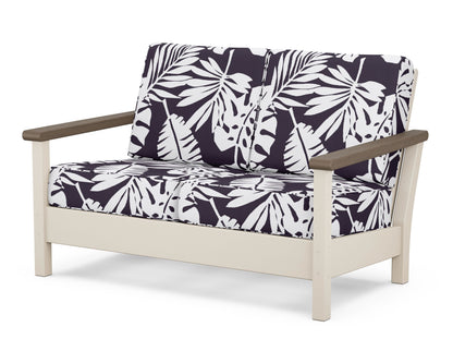POLYWOOD® Harbour Deep Seating Loveseat in Sand / Kona / Leaf Navy