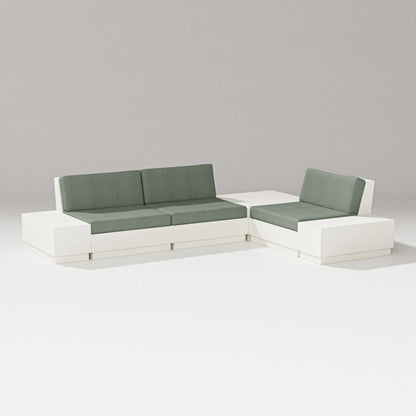 PW Designer Series Elevate 6-Piece Corner Sectional in Vintage White / Cast Sage
