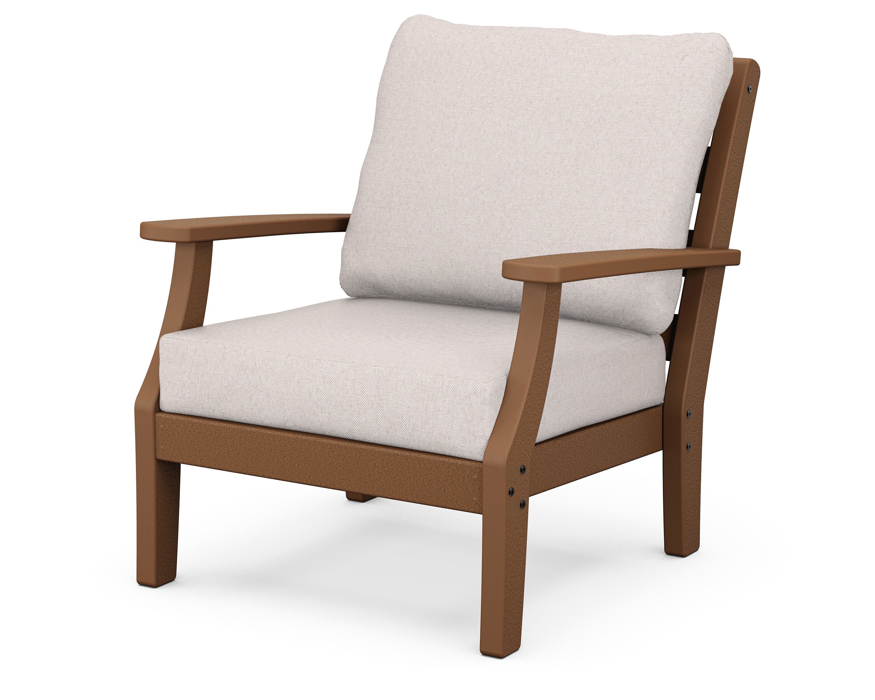 POLYWOOD® Chesapeake Deep Seating Chair in Teak / Dune Burlap