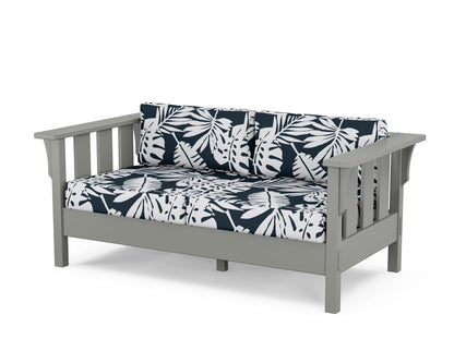 Martha Stewart by POLYWOOD® Acadia Deep Seating Loveseat in Slate Grey / Leaf Marine Indigo