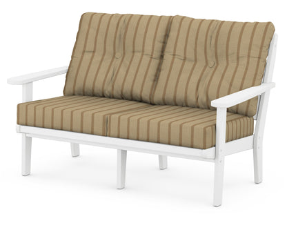POLYWOOD® Lakeside Deep Seating Loveseat in White / Unwind Driftwood