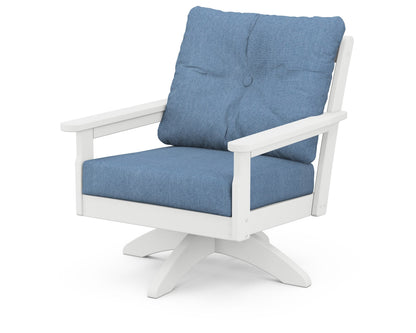 Vineyard Deep Seating Swivel Chair - White