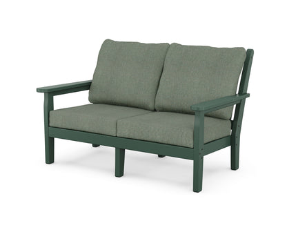POLYWOOD® Chippendale Deep Seating Loveseat in Green / Cast Sage
