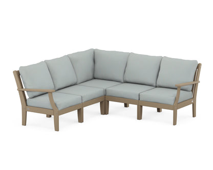 POLYWOOD® Braxton Modular 5-Piece Deep Seating Set in Vintage Sahara / Spa