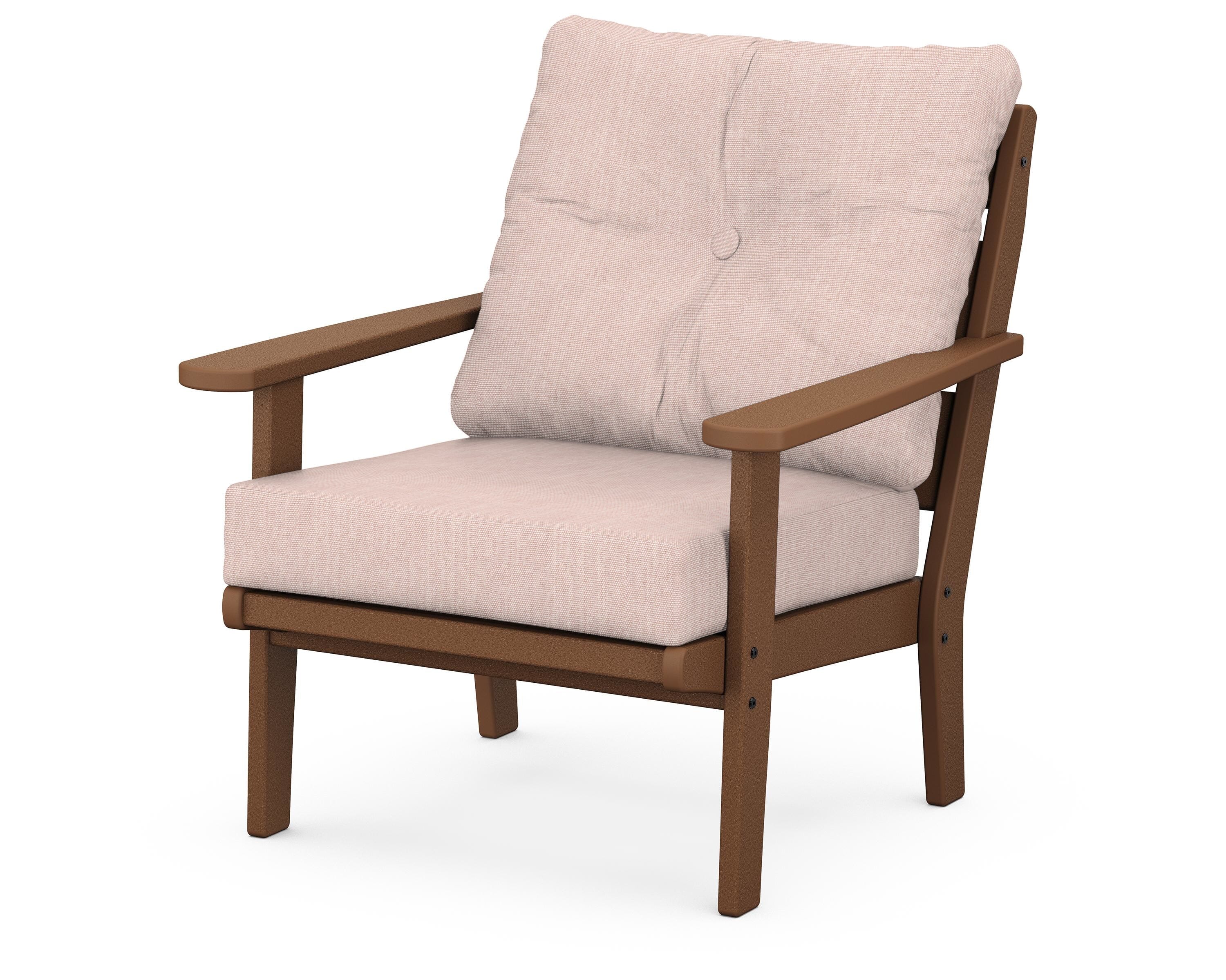 POLYWOOD® Lakeside Deep Seating Chair in Teak / Play Cameo