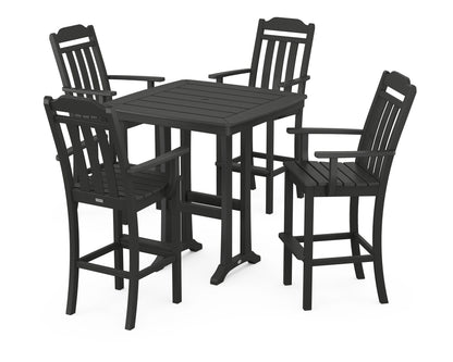 Country Living Cottage 5-Piece Bar Set with Trestle Legs in Black