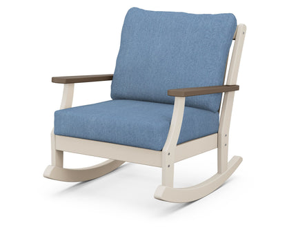 POLYWOOD® Braxton Deep Seating Rocking Chair in Sand / Kona / Sky Blue