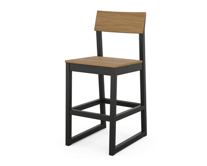 POLYWOOD® EDGE Bar Side Chair in Black / Natural