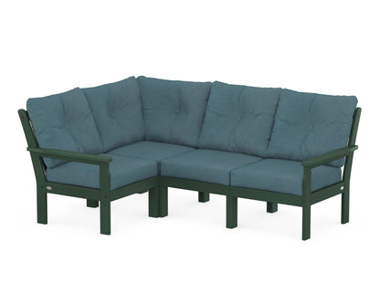 POLYWOOD® Vineyard 4-Piece Sectional in Green / Ocean Teal