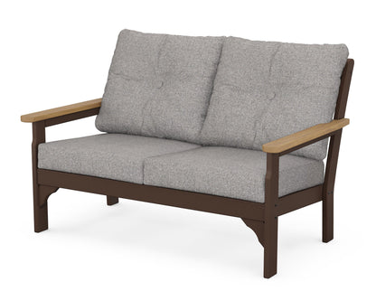 POLYWOOD® Vineyard Deep Seating Loveseat in Mahogany / Natural / Grey Mist