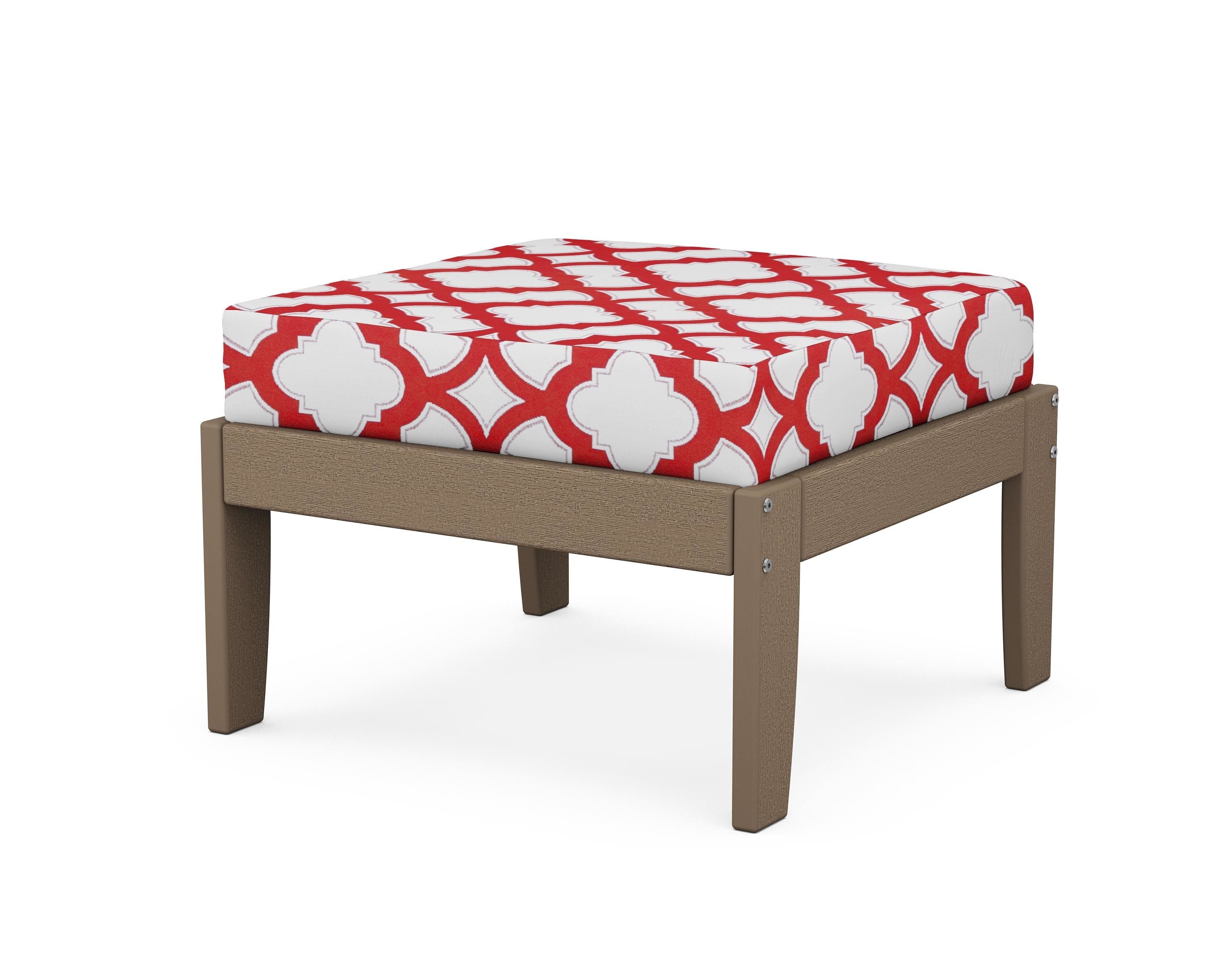 Unbranded Modular Ottoman - Classic in Vintage Sahara / Trellis Crimson
