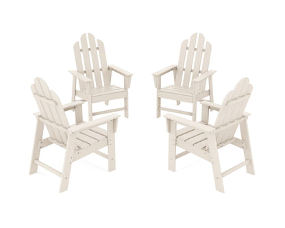 POLYWOOD® Long Island 4-Piece Upright Adirondack Conversation Set in Sand