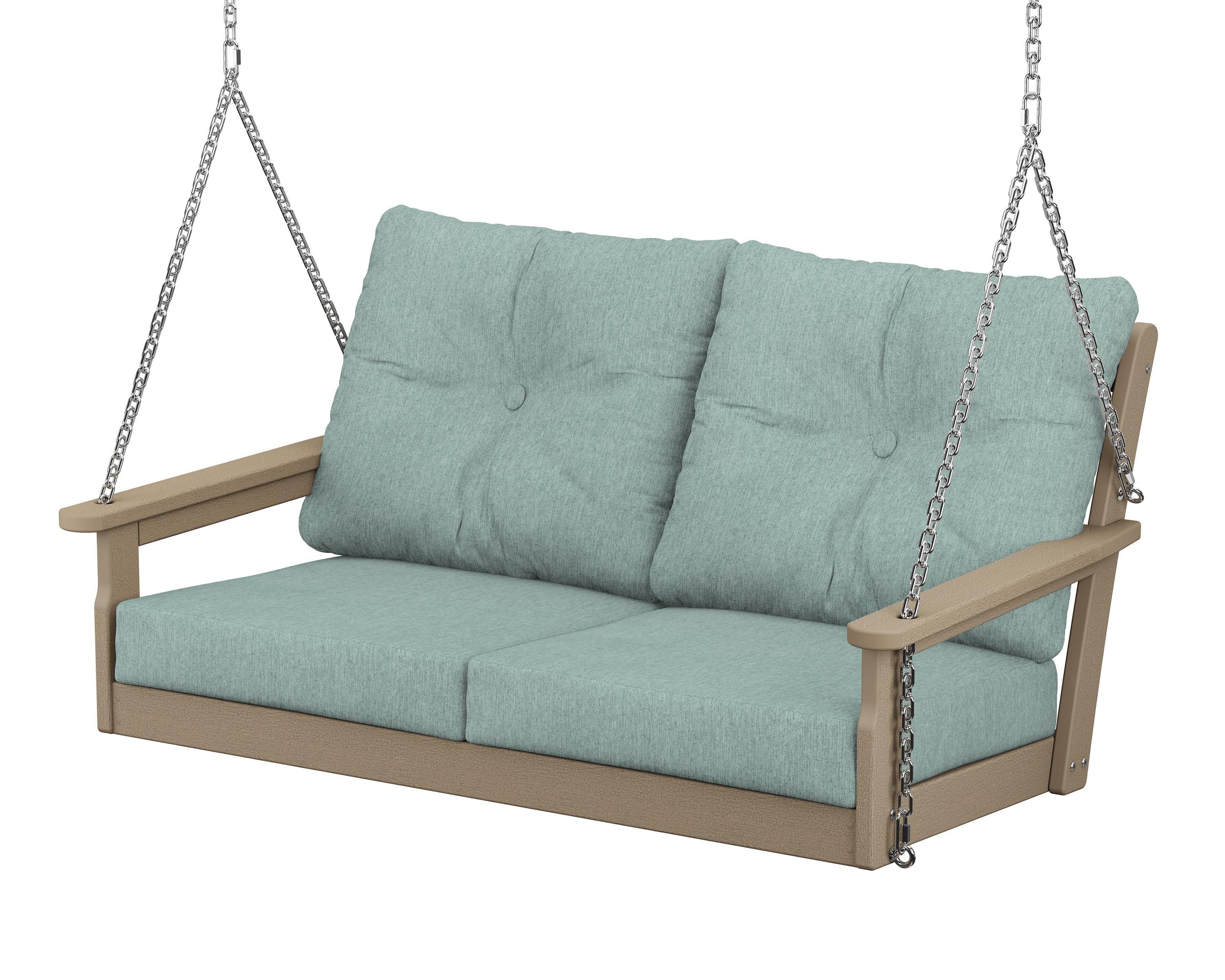 POLYWOOD® Vineyard Deep Seating Swing in Vintage Sahara / Glacier Spa